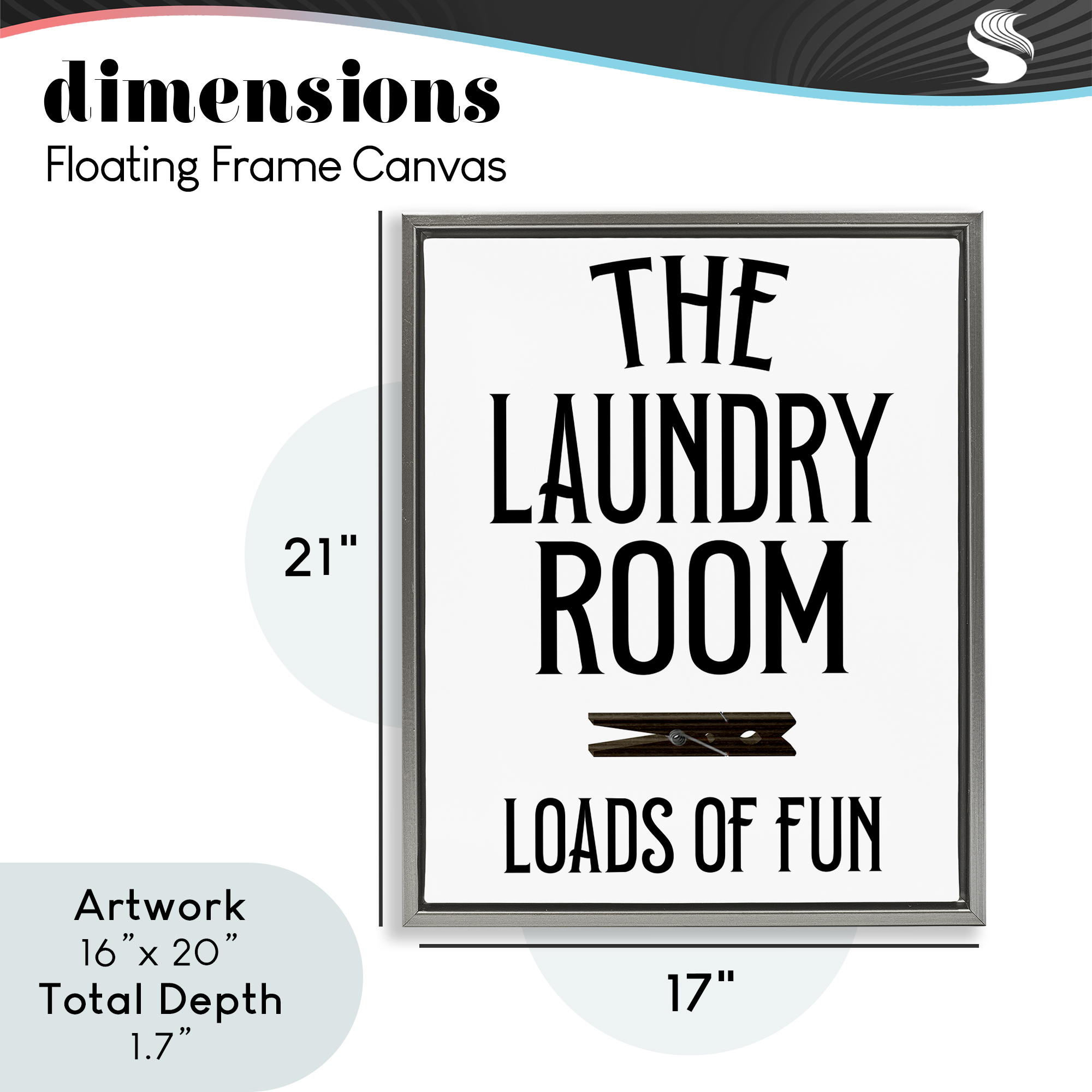 Loads Of Fun Clothespin Gray Framed Floater Canvas Wall Art, design by Kim Allen