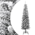 thumbnail image 1 of vidaXL Artificial Slim Christmas Tree with Flocked Snow 210 cm PVC&PE, 1 of 5