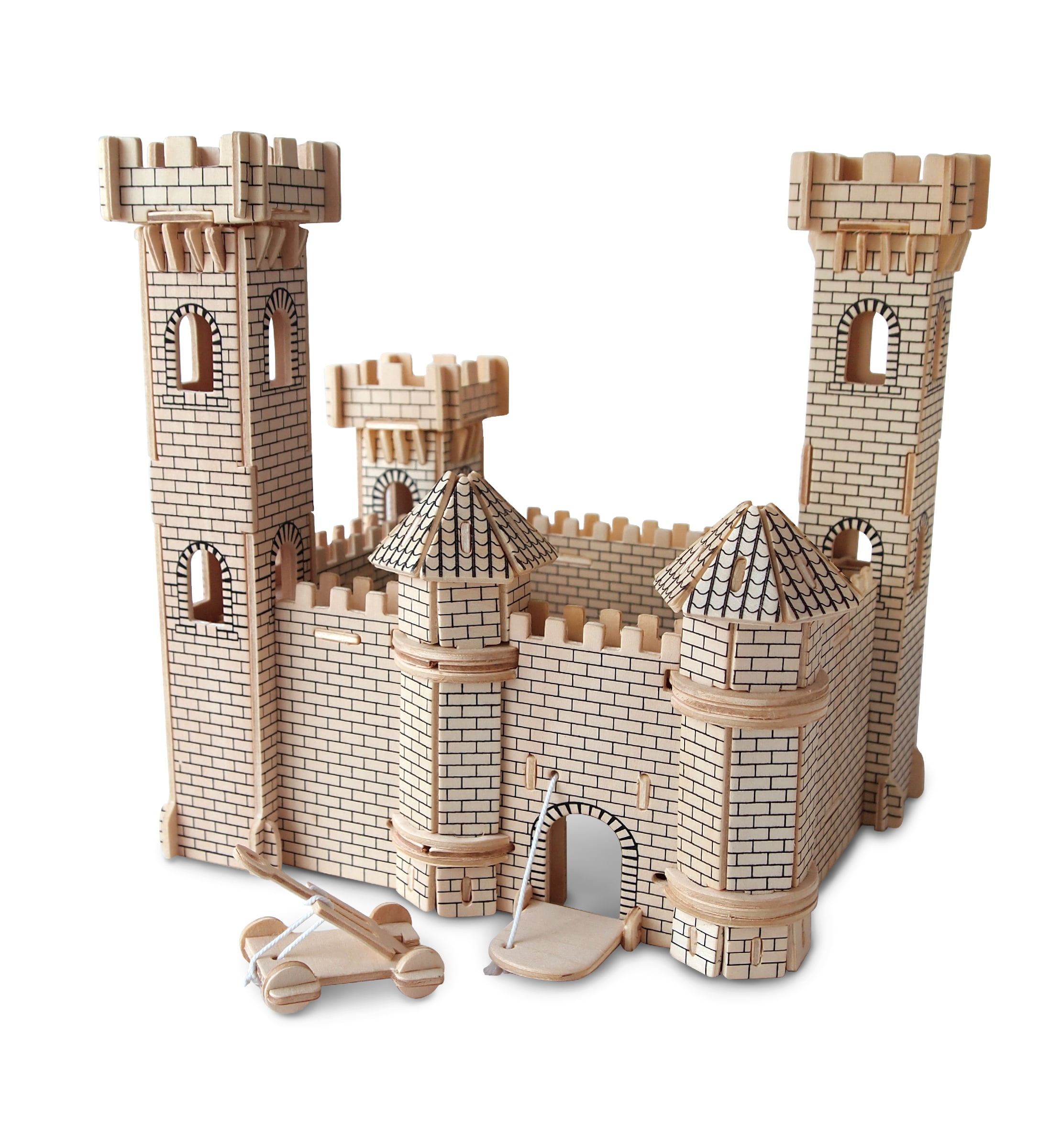 Puzzled 3D Puzzle Castle Set Wood Craft Construction Model Kit, Fun