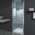 thumbnail image 2 of JimsMaison 30 to 31-3/8 in. W x 72 in. H Semi-Frameless Pivot Shower Door With Clear Glass,Chrome, 2 of 8