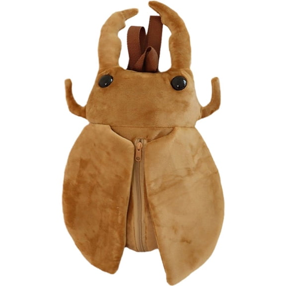 Simulation Plush Insect Backpack Stuffed Stag Beetle Shaped Bag Cartoon Insect Toys Kawaii Storage Backpack