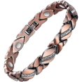 thumbnail image 1 of Copper Magnetic Bracelets For Women Arthritis Pain Ref~3500 Gauss Magnet Bracelet~effective Therapy For Rsicarpal Tunnel~100% Pure Copper Crystal, 1 of 3
