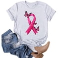 thumbnail image 2 of T-shirt Décontracté à Manches Courtes et Col Rond pour Femmes avec Design Inspirant de Sensibilisation au Cancer, Coupe Ample et Confortable, 2 of 4