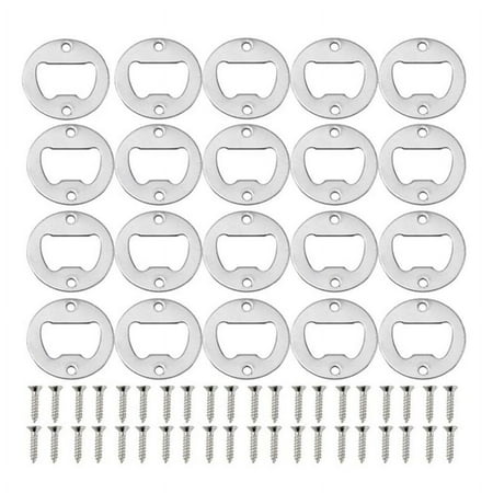 

Bottle Opener Insert Kit 20 Set Round Inset Bottle Opener Kit for DIY Beer Spanner Jar Bottle Opener Corkscrew