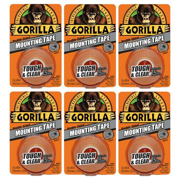 Gorilla Mounting Tape Double Sided Adhesive Roll Strong 1in x 60in
