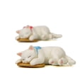 thumbnail image 2 of Escultura de jardín con lindos gatos blancos dormidos con lazos, higos de PVC, 2 of 3