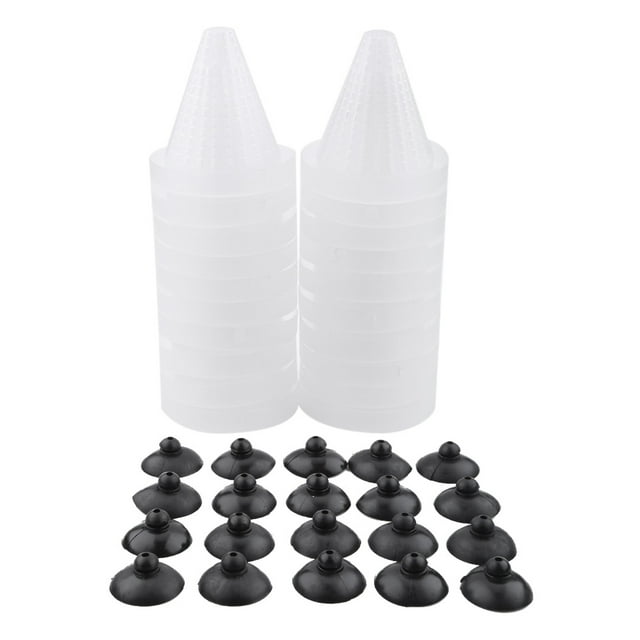 Alimentador de peces de tanque, 20 piezas/bolsa, alimentador de cono rojo vivo para peces, tecnología innovadora