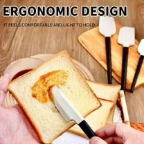 ZZkhGo Silicone Rubber Scraper with Wooden Handle Double-Curved Baking Cream Spatula Heat-Resistant 20 cm Comfortable Grip