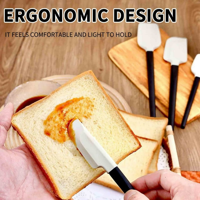Kitchen Scraper with Wooden Handle - Soft Rubber Baking Spatula for Mixing, Dough, and Pots