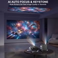 thumbnail image 5 of ORVANTI Smart Projector with 4K Support, 1080P Native, 150000 Lumens, Built-in Streaming Apps, Auto Focus & Keystone, Home Theater Projector, Outdoor Projector with 360° Stand, 5 of 7