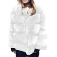 thumbnail image 2 of Usmixi Womens Winter Faux Fur Coat Fluffy Plush Coat for Women Soft Cozy Fuzzy Faux Furry Jacket Plus Size Casual Solid Stand Neck Fleece Outerwear Faux Fur Coat, 2 of 6