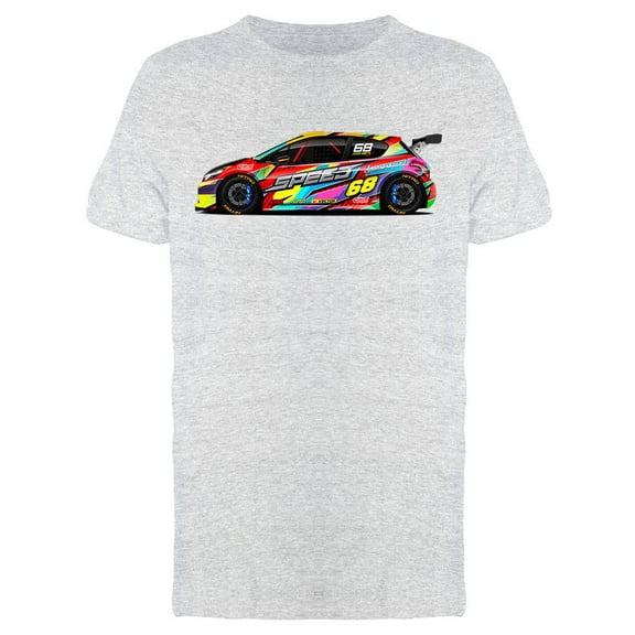 Colorful Racing Car Design T-Shirt Men -Image by Shutterstock, Male Large
