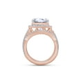thumbnail image 3 of AFFY 3.50CT Cushion & Round Moissanite Diamond Halo Bridal Rings Set for Women 10K Solid Rose Gold-8, 3 of 6