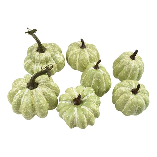 Mini Calabazas Artificiales Sunnimix Simulación Verde 7 Piezas