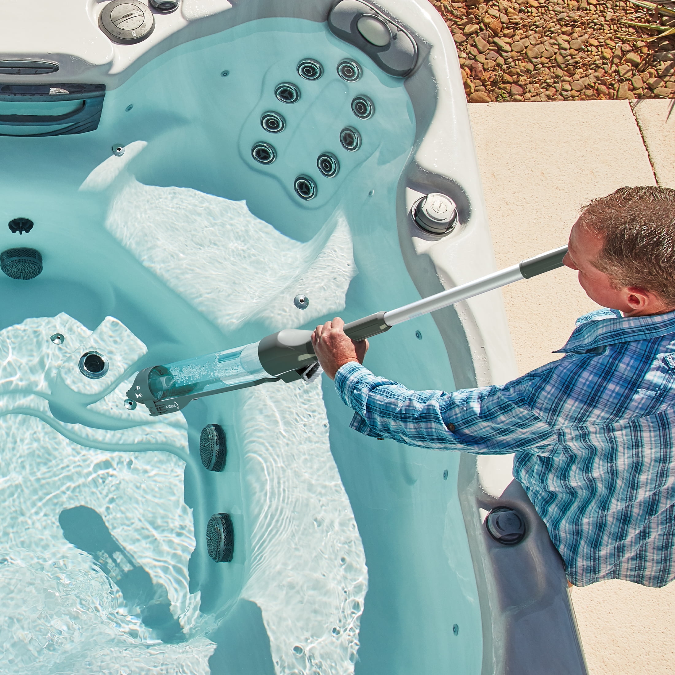 Mainstays Small Pool & Spa Manual Debris Catcher in Plastic & Aluminum - Gray - 1.54 lb
