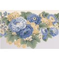 thumbnail image 1 of Fleurs Jaunes Bleu et Canari Babeurre Tan Bord de Papier Peint Design Retro, Rouleau 15' x 8,5", 1 of 3