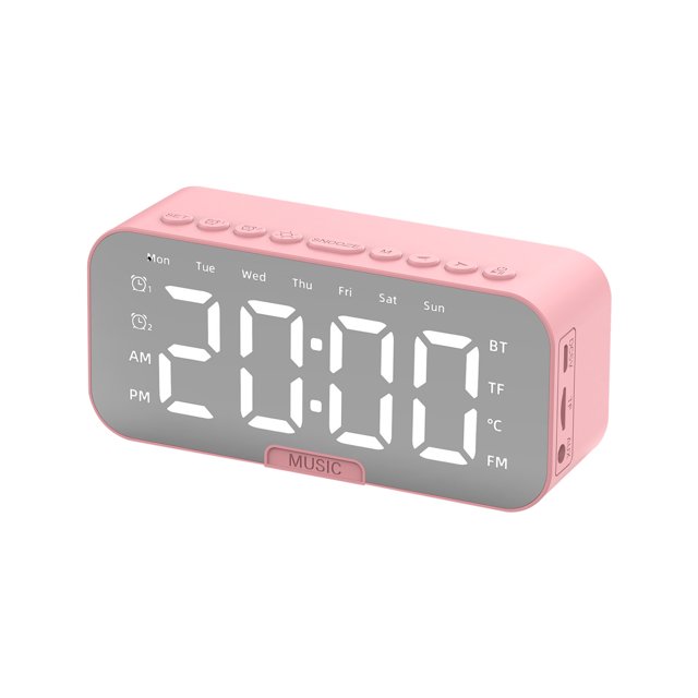 Pisexur Electrónica para Hombres Reloj Despertador de Escritorio Bluetooth Audio Inalámbrico Mini Espejo LED Reloj Digital Teléfono Altavoz Efecto de Sonido Estéreo Electrónica para Niños, Organizado