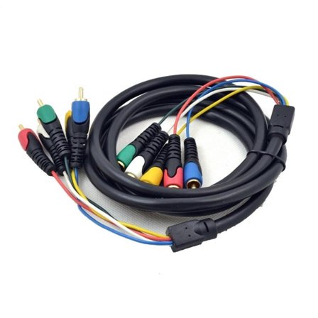 Gold plates PVC Cable 5RCA Male to 5RCA Male Sound Video Cable 180cm for HDTV