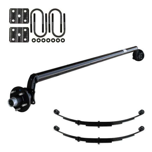 3.5k TK Trailer Axle Kit - 3500 lb Idler (4" Drop), 89/00 (Loose Spring Seats) / 5x4.5 Bolt Pattern