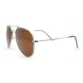 thumbnail image 3 of Polarized No Glare Mens Luxury Officer Style Metal Rim Sunglasses Silver - Brown, 3 of 4