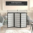 thumbnail image 3 of Red Lantern 3 ft. Short Window Pane Shoji Screen - Black - 3 Panels, 3 of 7