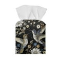 thumbnail image 2 of Psesaysky Tissue Box Cover Waterproof, Hummingbird Flower Retro Square PU Leather Tissue Box Holder, Modern Facial Paper Organizer Dispenser for Bathroom, Car, 5.1''X5.1''X5.5'', 2 of 6