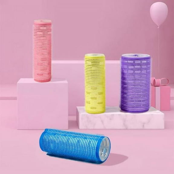 Zhaomeidaxi 4 Pieces Aluminium Core Curler Roller Self-Grip Roller Self Holding Roller Hairdressing Curler for Long Hair Roller Women Hairstyle (Blue,Yellow,Purple,Pink)