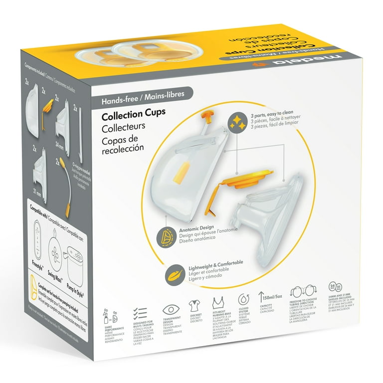 Medela Hands Free Collection Cups, Various Medela Pump Compatibility,  101045671, Set of 2 Cups 