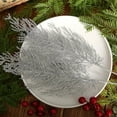 thumbnail image 2 of NOGIS Artificial Glitter Pine Tree Twig Ornaments, 24 Pcs Christmas Artificial Pine Branches Faux Cedar Picks Decorative Sticks Glittery Stems for Vase Fillers Holiday Wedding Decor (Silver), 2 of 7