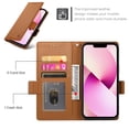 thumbnail image 3 of Allytechgroup for Apple iPhone 13 Case Wallet, Retro PU Leather Slim Fit Business Style Magnetic Closure Cards Slots RFID Blocking Phone Case for Women Men, Brown, 3 of 6