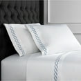 thumbnail image 5 of Melange Home Home Sweet Home Collection 600 Thread Count Cotton Rope Embroidery Bed Sheet Set Navy Twin, 5 of 5