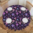 thumbnail image 1 of Tablecloth Mushroom Purple Gothic Round 60 x 60 Inch Table Cover Polyester Stain and Wrinkle Resistant Table Cloth for Kitchen Dining Coffee Party, 1 of 5