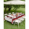 thumbnail image 3 of Outdoor Tablecloth with Umbrella Hole and Zipper, Valentine's Day Rectangle Table Cloth 52x70 Inch Waterproof Tablecloth, Love Heart Roses Gnomes Romantic Picnic Table Cover for Patio Camping, 3 of 7