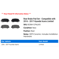 thumbnail image 2 of Rear Brake Pad Set - Compatible with 2016 - 2017 Hyundai Azera Limited, 2 of 2