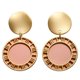 thumbnail image 1 of ¡Novedad de 2022! Pendientes geométricos de acrílico rosa coreanos para mujer, bonitos pendientes románticos de flores redondas con corazón, Color caramelo, joyería de moda Brincos Tan Jianjun unisex, 1 of 2