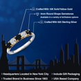 thumbnail image 2 of Gem Stone King 925 Silver and 10K Yellow Gold Black Onyx and Lab Grown Diamond Wedding-Bands Ring for Women | 1.20 Cttw | Round 4MM | Gemstone December Birthstone | Size 5, 2 of 6