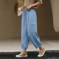thumbnail image 6 of Qulqfy Womens Capri Pants Hiking Blue Jogger Cargo Stretch Capris High Waisted Summer Pants Women's Pants XXL, 6 of 8