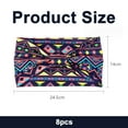 thumbnail image 3 of Paquete de 8 diademas africanas para mujer, diademas anchas estilo bohemio para el cabello de mujer, turbante anudado antideslizante, diademas africanas para hacer deporte, yoga,, 3 of 6