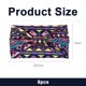 thumbnail image 3 of Paquete de 8 diademas africanas para mujer, diademas anchas estilo bohemio para el cabello de mujer, turbante anudado antideslizante, diademas africanas para hacer deporte, yoga,, 3 of 6