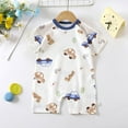 thumbnail image 2 of THDHVS Baby Onesies,Newborn Onesies Boy,Summer Short Sleeve Thin Cotton Newborn Clothes Baby Jumpsuit Cute Print Clothes for Boys Girls Blue 2-4 Months, 2 of 3