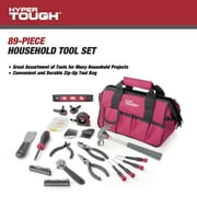 Hyper Tough 89-Piece Household Tool Set 12-Pocket Tool Bag, Pink