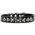 thumbnail image 3 of Dog, Puppy and Pet Designer Croc Collar, "Double Crystal  Silver Spikes", 3 of 10