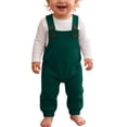 thumbnail image 4 of BRGZLK Baby Boys Girls Knit Overalls 2026 Autumn Winter Solid Color Knitted Jumpsuit Long Pants for Toddlers Newborn Infants Green 6-12 Months, 4 of 7