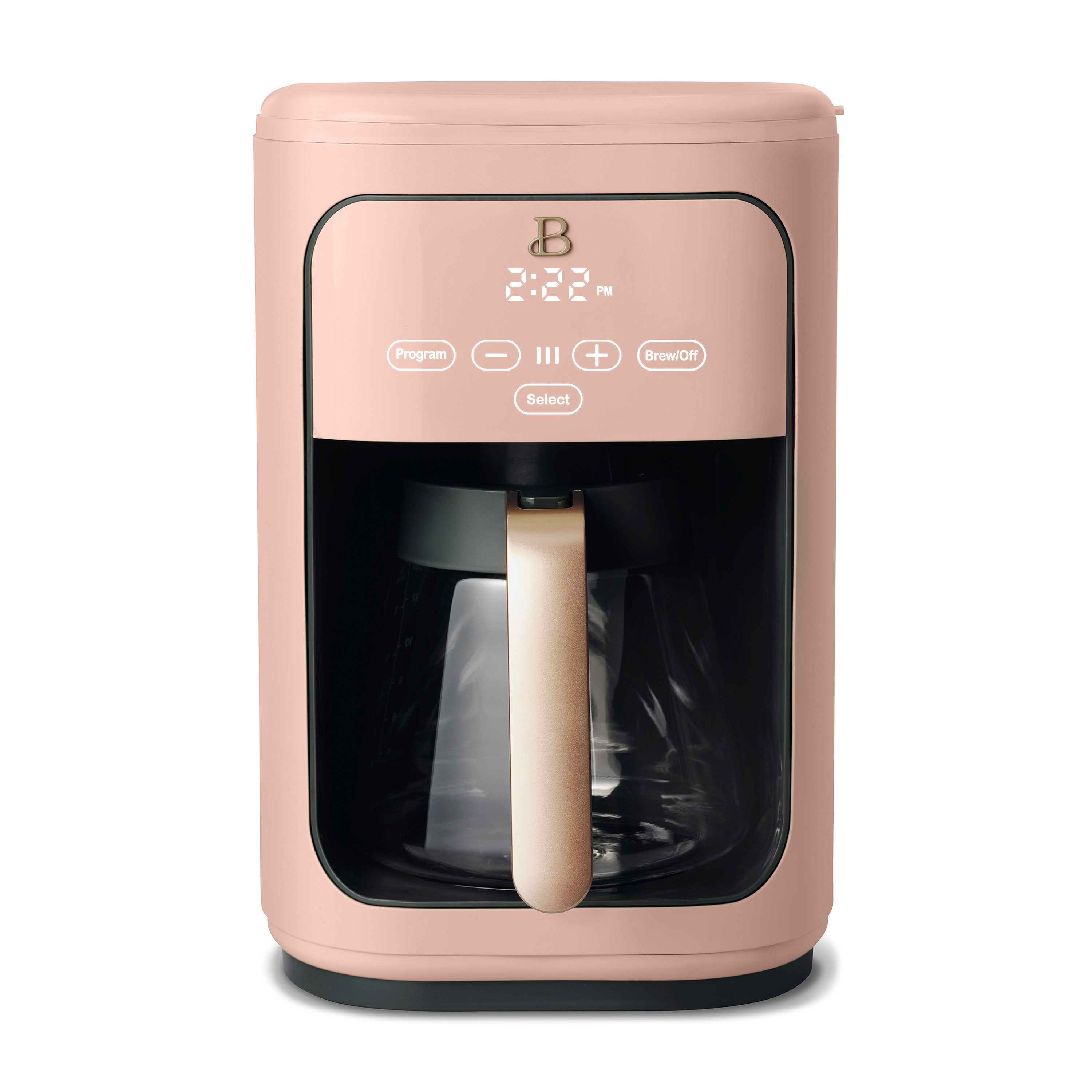 Beautiful 14-Cup Programmable Drip Coffee Maker with Touch-Activated Display, Rose by Drew Barrymore