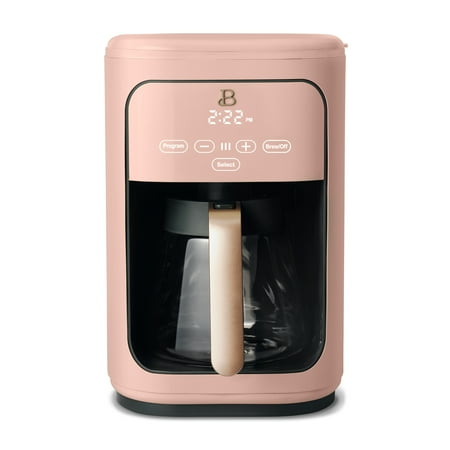 Beautiful 14-Cup Programmable Drip Coffee Maker with Touch-Activated Display, Rose by Drew Barrymore