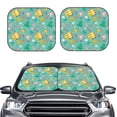 thumbnail image 2 of Balery 2 Piece Happy Summer Car Windshield Sun Shade|Foldable Front Windshield Shade for Car Front Window for Most Sedans SUV Truck-, 2 of 7
