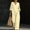 Yellow, variant on Womens Stripe Casual Two Piece Outfit V-Neck 3/4 Bell Sleeve Top Elastic Waist Wide Leg Pants with Pockets Loungewear Set Pink XL(XL)