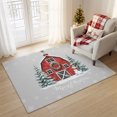 thumbnail image 4 of Merry Christmas Washable Area Rug 4 x 6 ft Winter Red Barn Pine Trees Snowman Gray Soft Non‑Slip Rugs Stain Repellent Indoor Mats for Living‑Room, Guest Bedroom, Casual Dining Room, 4 of 9