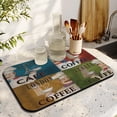 thumbnail image 3 of Coffee Text Pattern Coffee Bar Mat Accessories for Countertop Absorbent Hide Stain Dish Drying Mats for Kitchen Counter Draining Pad Under Coffee Maker Coffee Pot Espresso Machine 19.5x12in, 3 of 7