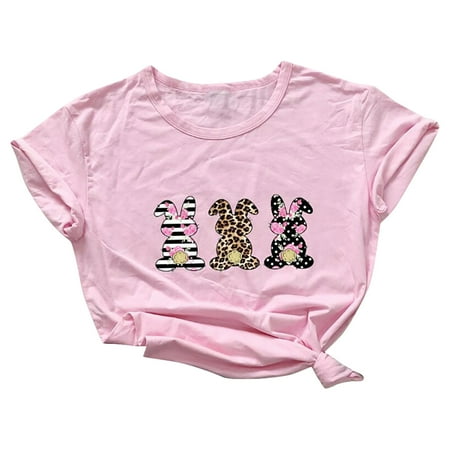 

Blouses for Women Men s And Women s Printed Shirt T-shirt Short-sleeved Casual T-shirt Top Round-Neck Maternity Blouses Pink 3XL